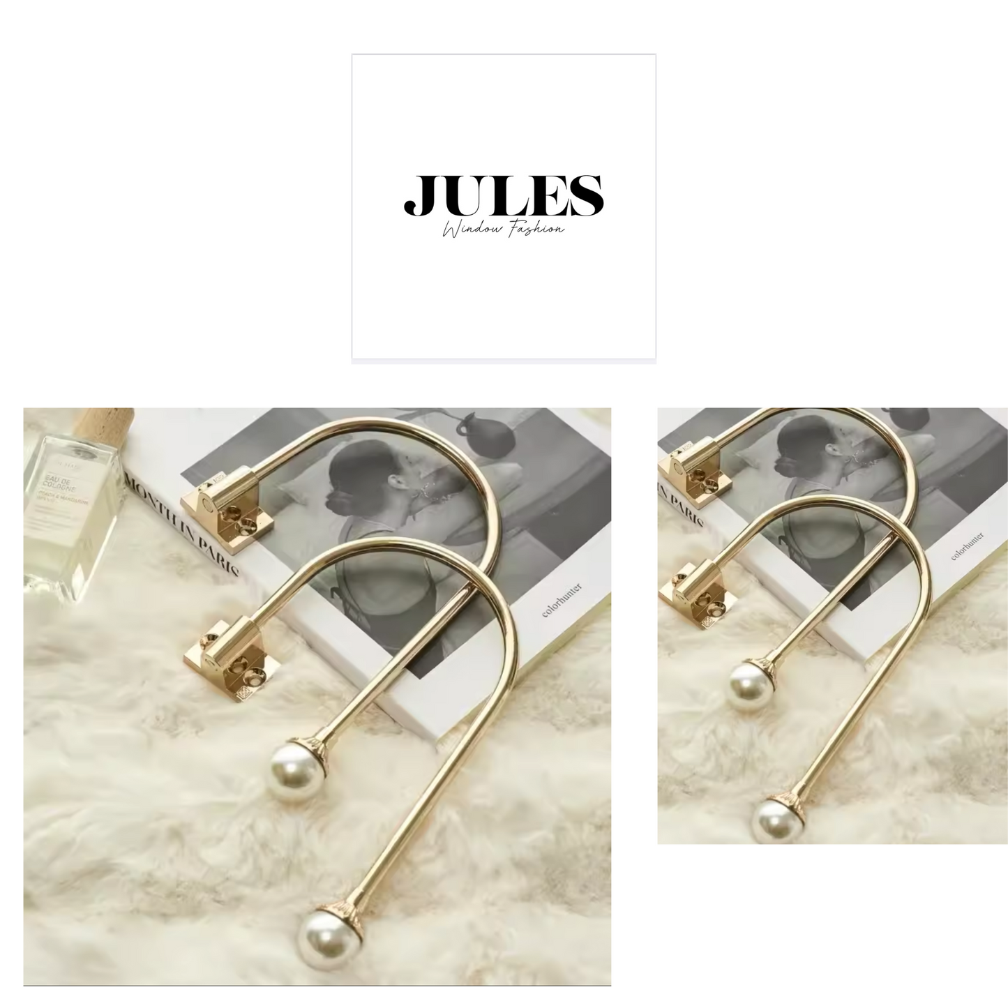 אוחז וילון Gold עם סיומת פנינה