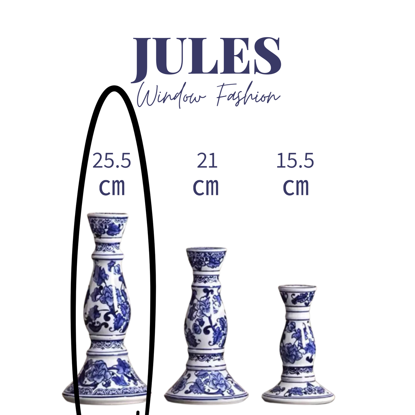 Blue and white פמוט L פורצלן