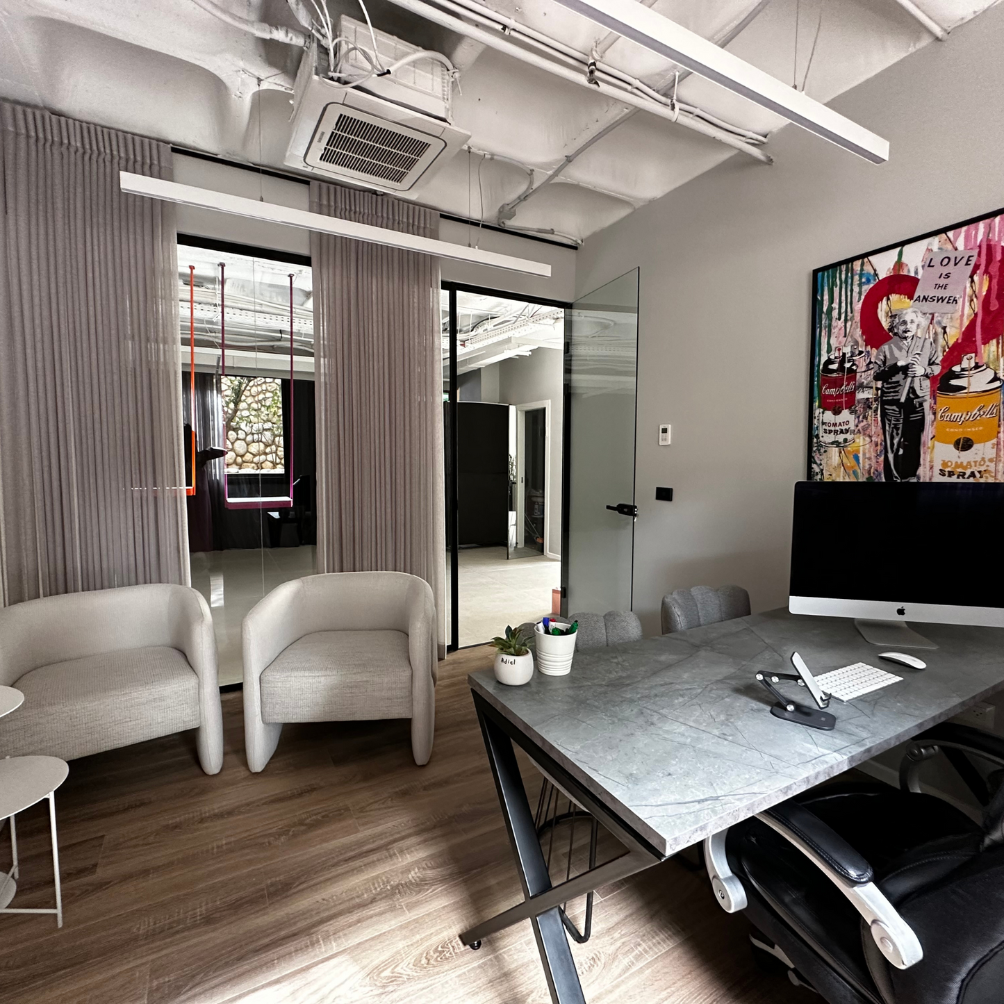 מאסטר - חדרי שינה - דמוי פשתן אפור