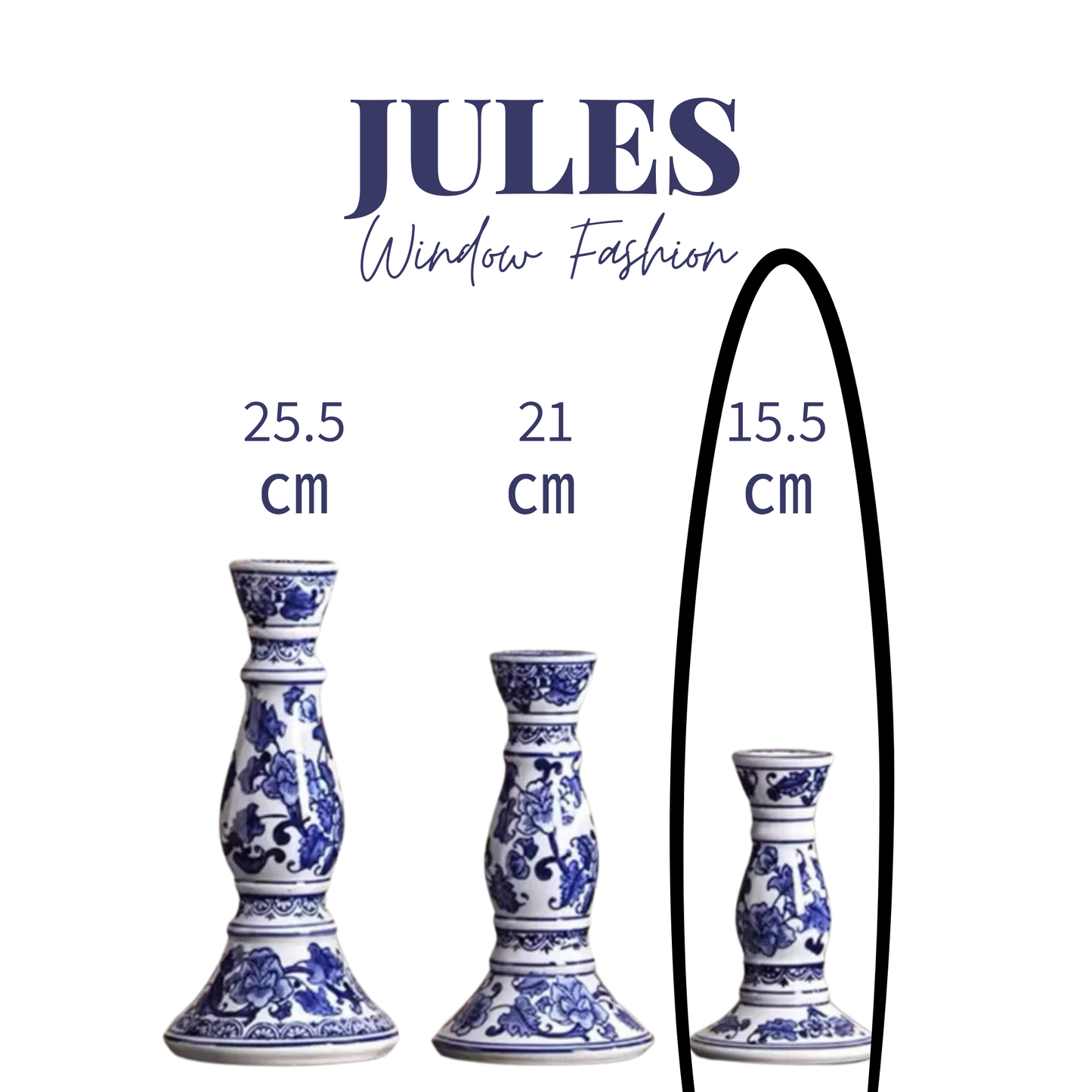 Blue and white פמוט פורצלן