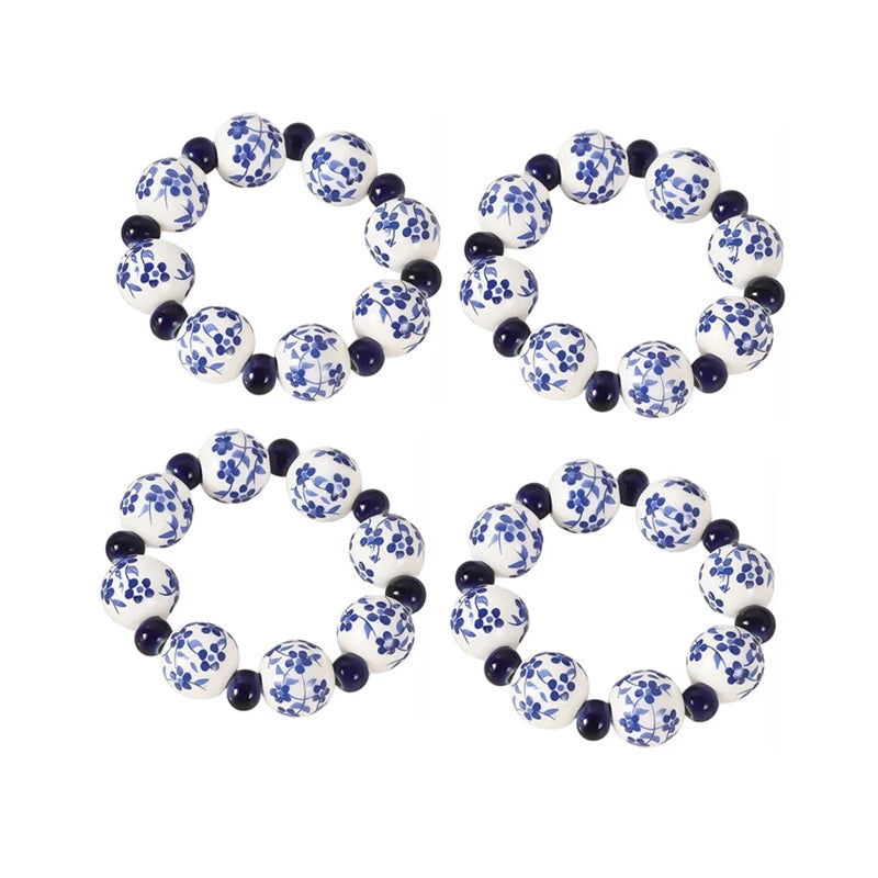 10 יחידות חבקי מפיות כחול לבן