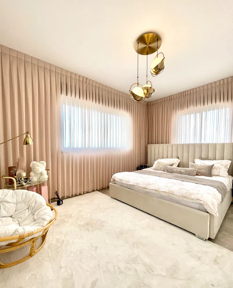 וילון משי גס פודרה