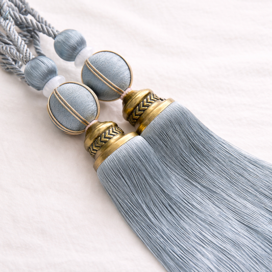 זוג חגורות וילון דקורטיביות – Dusty Blue | JULES